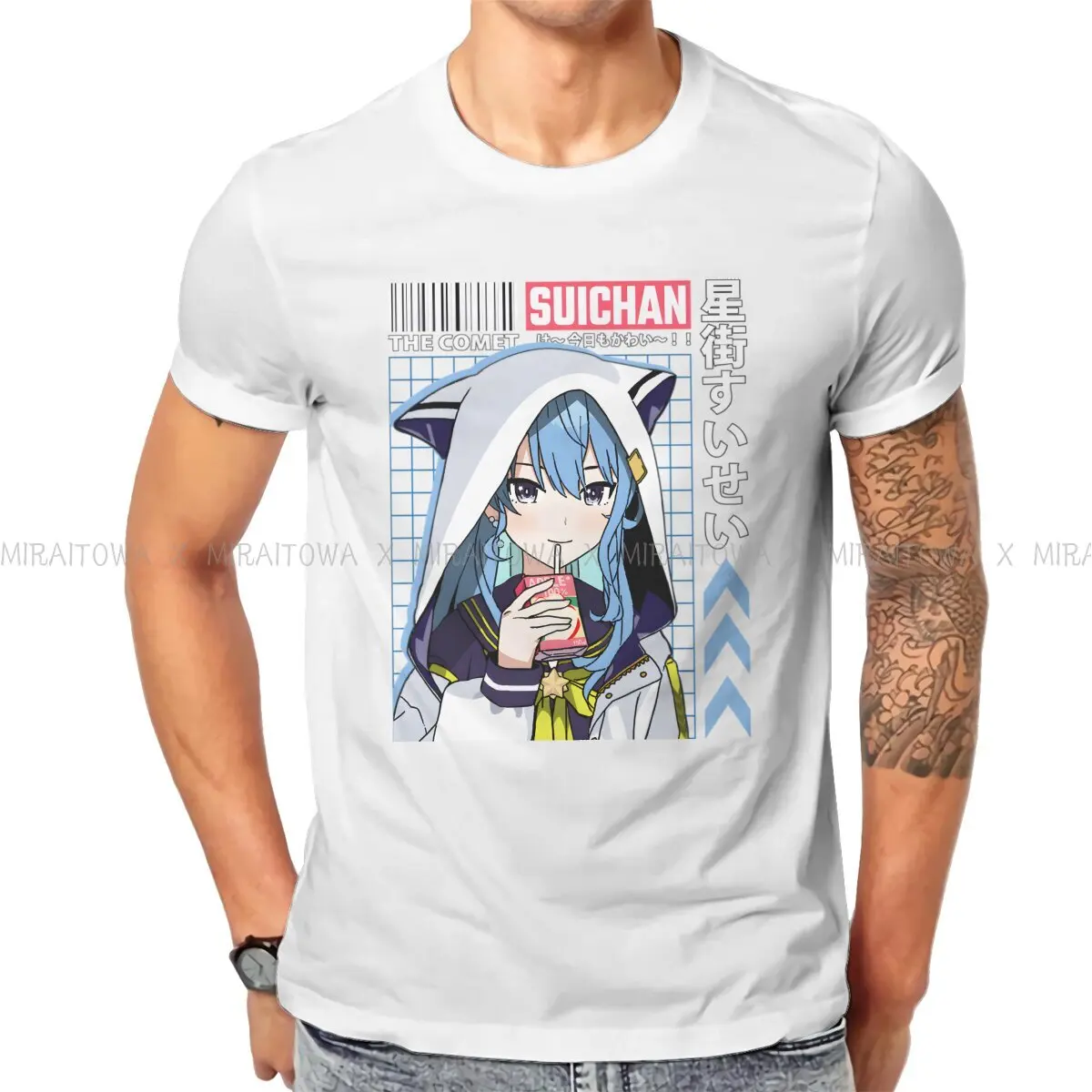 

Holo No Graffiti Hololive Newest TShirt for Men Hoshimachi Suisei Basic T Shirt Distinctive Birthday Gifts Tops