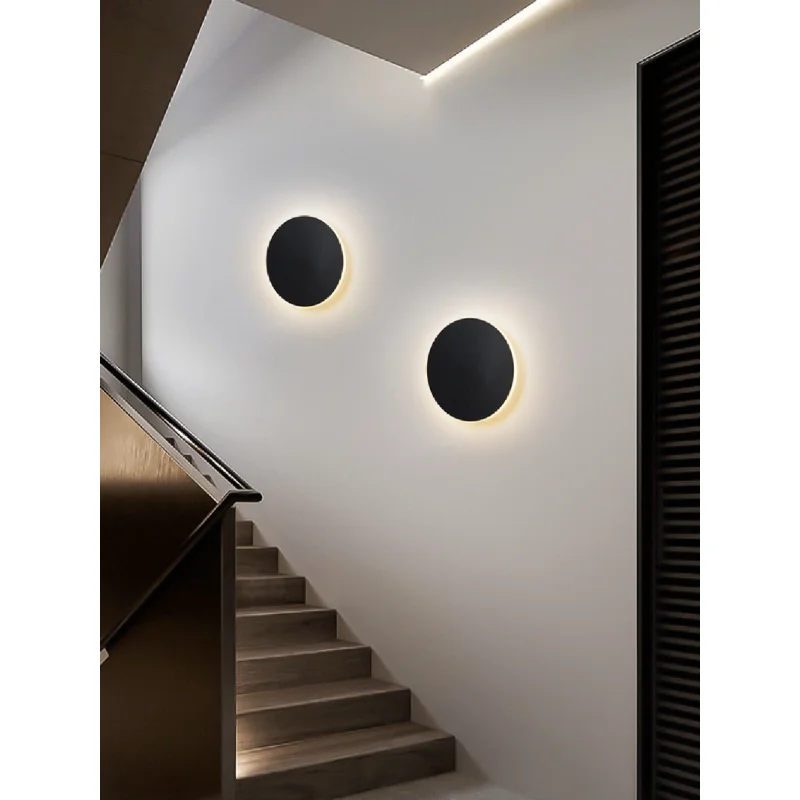 

Nordic creative wall lamp touch-sensitive bedroom bedside balcony corridor staircase LED circular