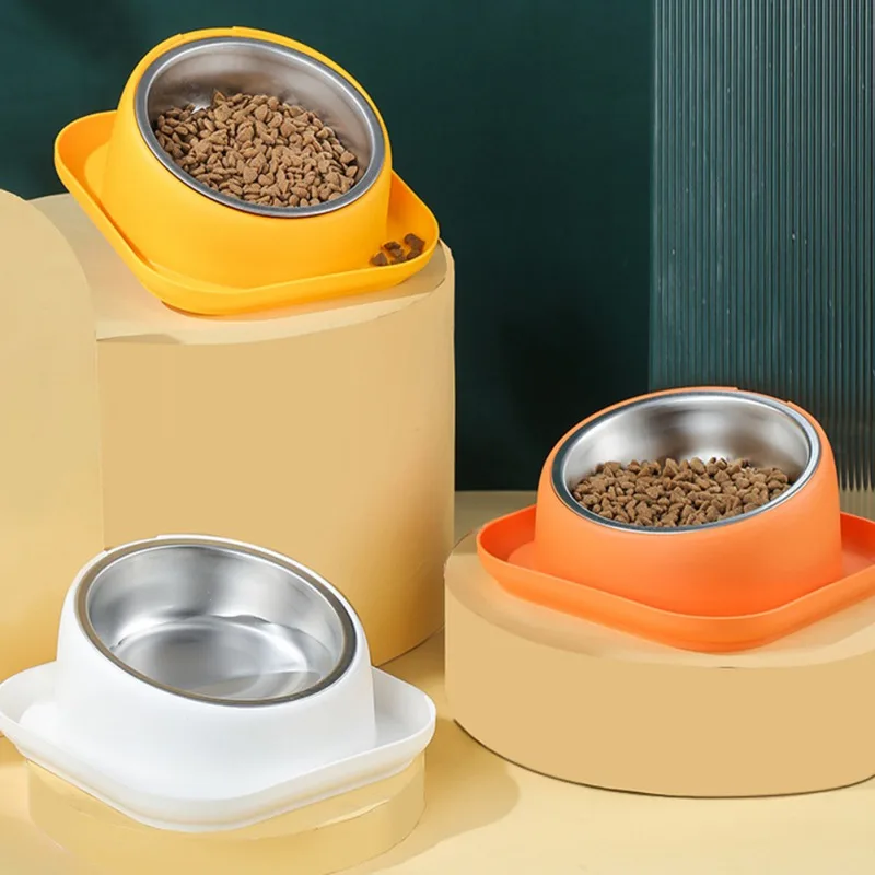 

Dog Cat Food Bowl Tilted No-Spill Cat Food Bowl Dog Cat Dish for Small Medium Dogs Cats Anti-overturning Pet Feeding Cup