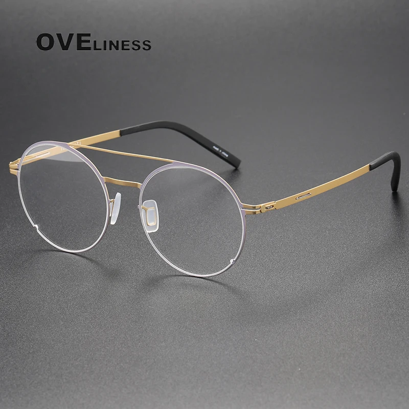 

Vintage pure Titanium Eyeglasses Frame for Men Pilot Prescription Myopia Optical Glasses Frame Women Retro Luxury Brand Eyewear