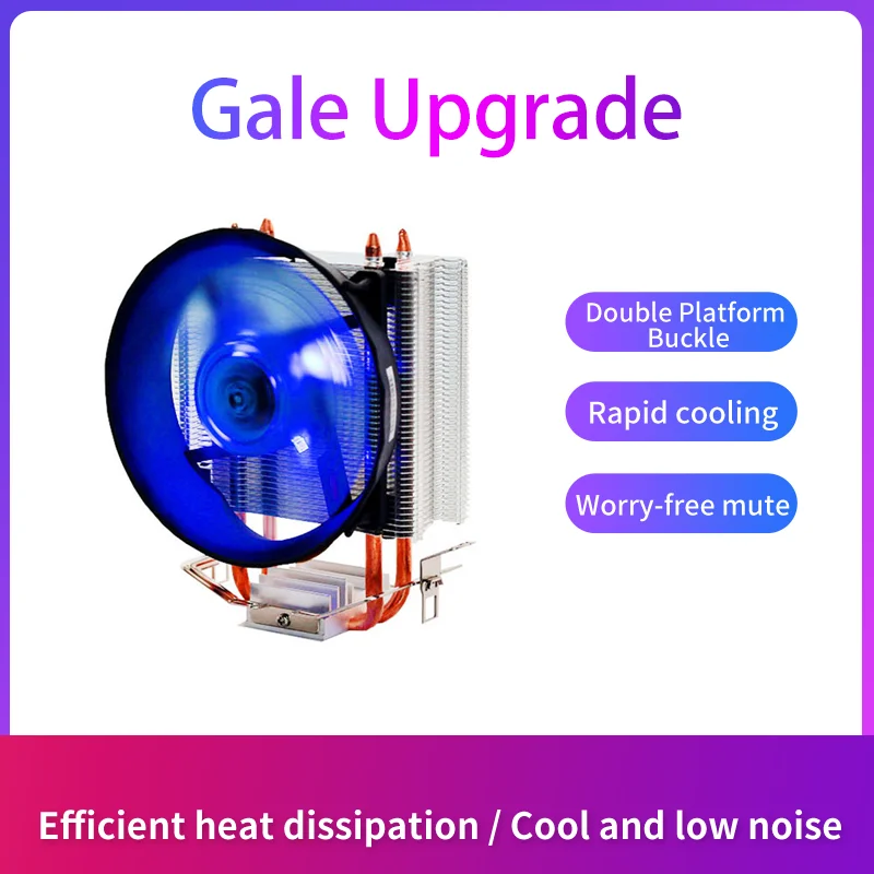 

Кулер для процессора NUCORE, 2 тепловые трубки, чистый синий, Intel и AMD gabinete pc intel LGA1155 1156 2011 AMD K8 AM2 AM3 AM3 + 754 939 940