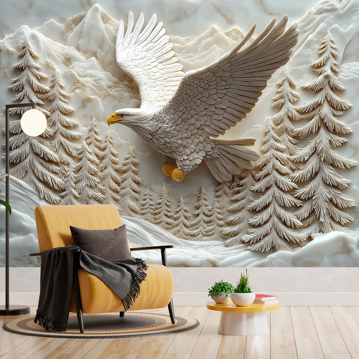 Majestic 3D Eagle Гобелен Реалистичная Летающая Птица Настенное Искусство для Гостиной