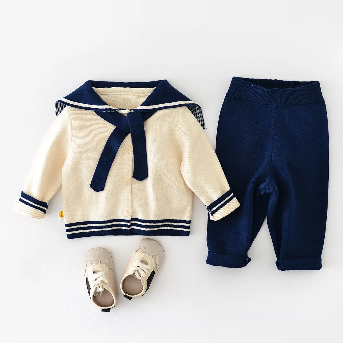 

MILANCEL Baby Clothing Set Knit Cardigans And Pants Infant Sweater Suit