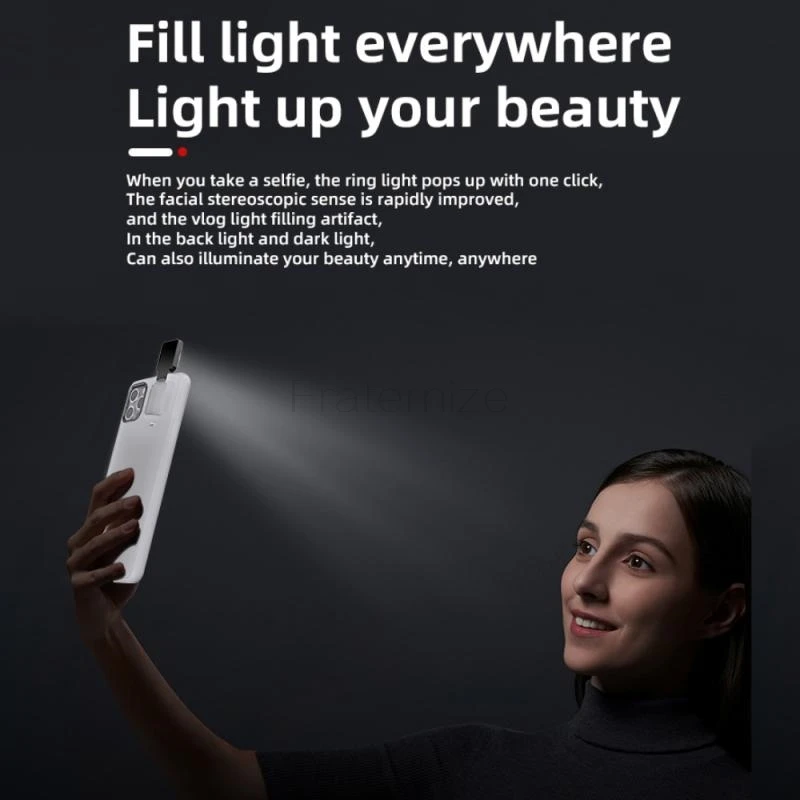 S21 selfie light phone case For Samsung Galaxy S21 Ultra s20 Plus Beauty Flash Case LED Selfie Ring Light Portable Fill Light