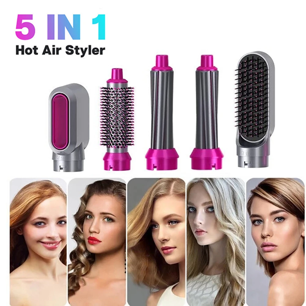 

5 in 1 Hair Dryer Kit Professional Electric Hot Air Brush Curling Iron For Barber Salon Household Hair Curler Detachable Brush