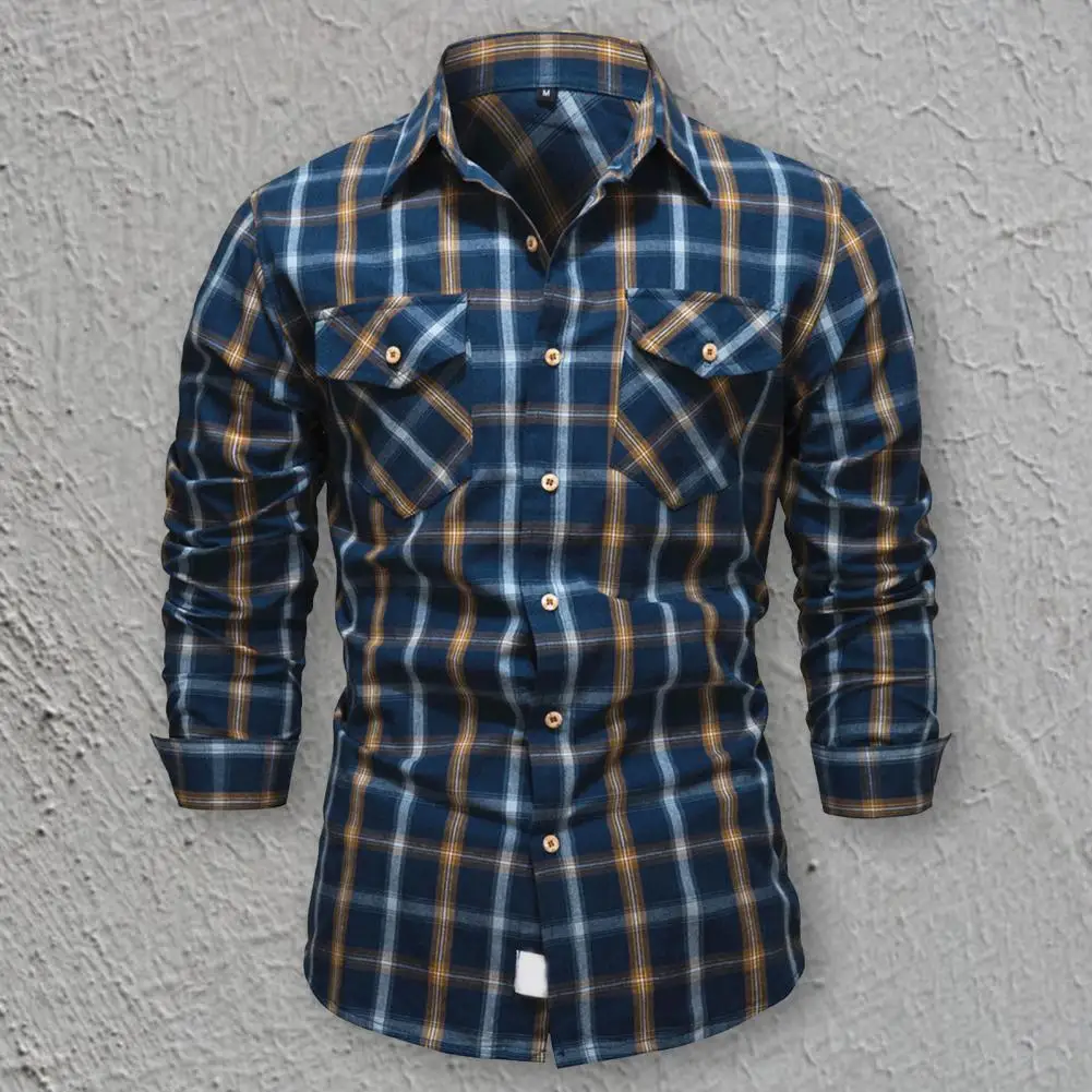 

Casual Great Plaid Print Shirt Men Tops Young Style Autumn Shirt Breathable Men Clothes