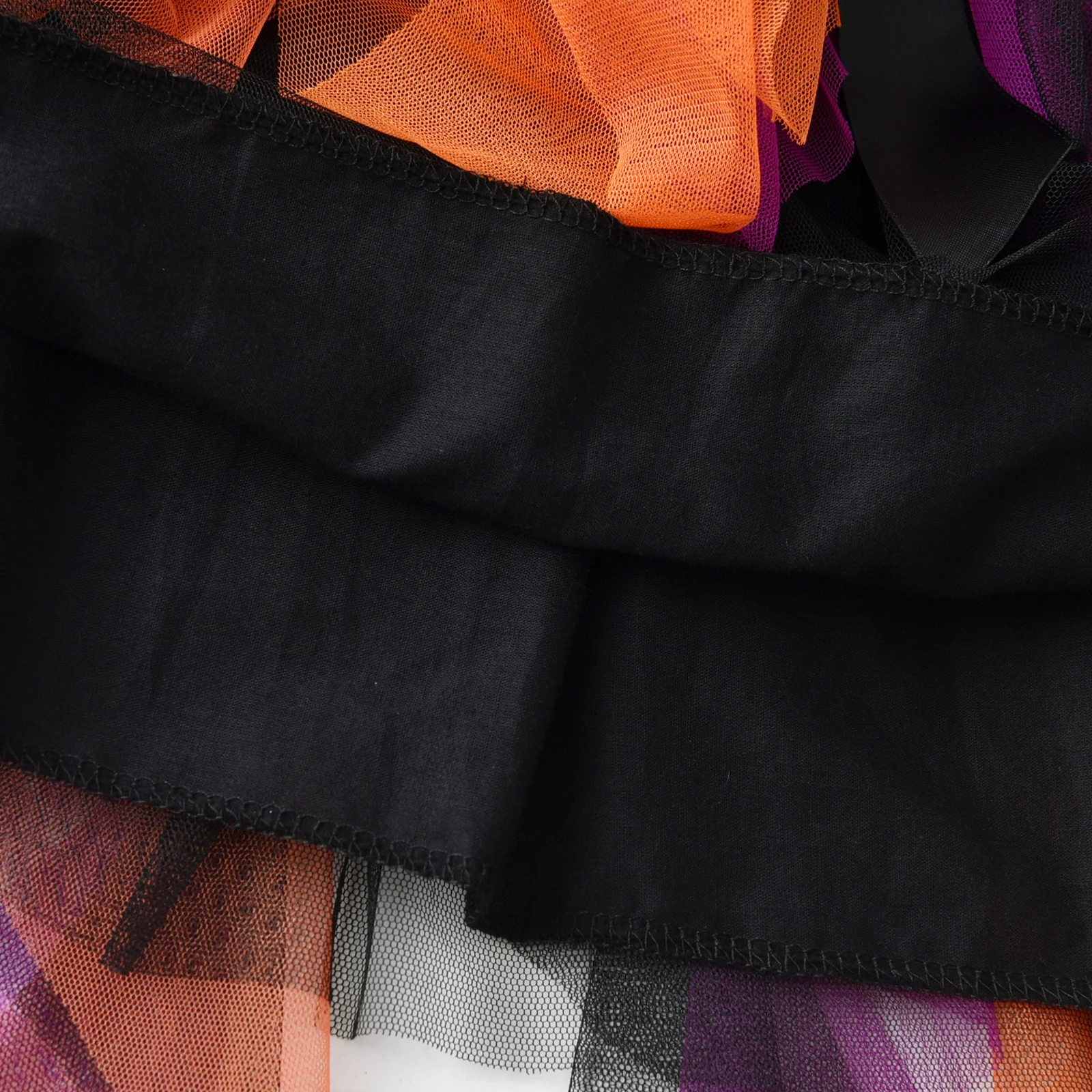 VIKITA  Dress for Kids Girl Halloween PumpkinLayered Mesh Tulle Princess Dress Children Cosplay Festival Clothes 3-12Years