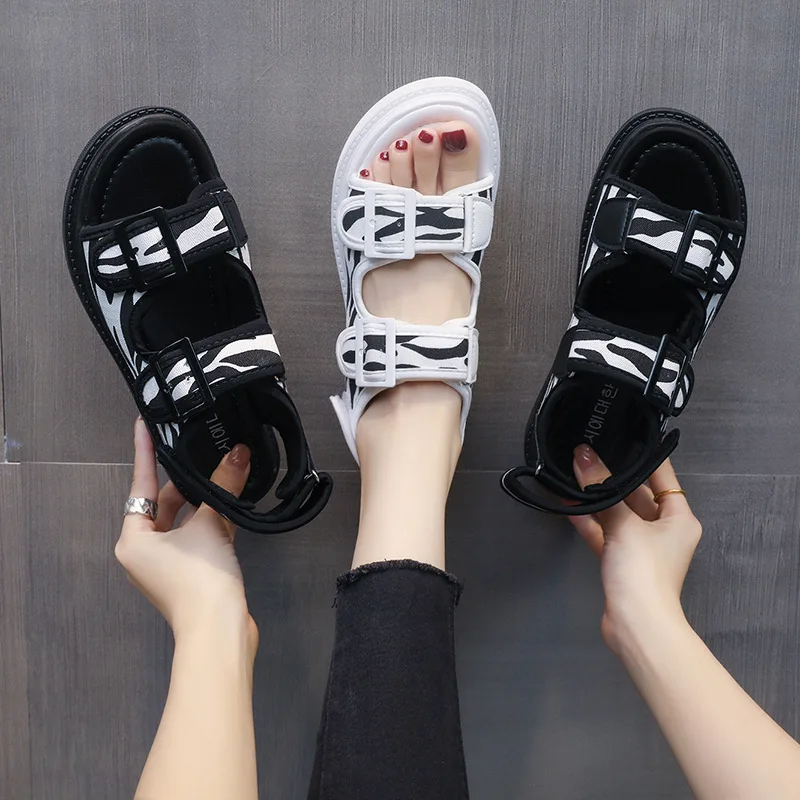 

Sports Women Sandals 2022 Ins Hot Sale Summer Student Female Sandals Women's Casual Shoes Designer Sandals Thick Flat Sandals