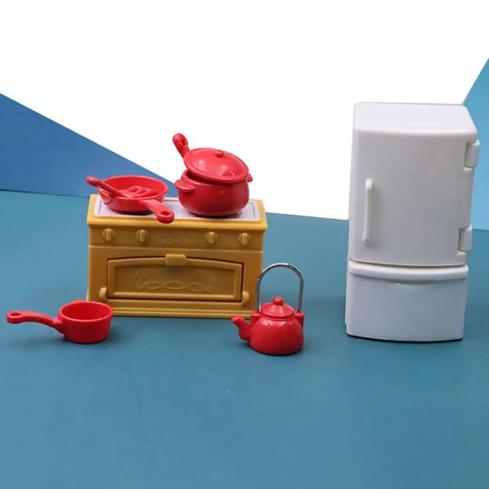 

Миниатюрный кухонный набор без выцветания, милые компактные Миниатюрные аксессуары для кукольного домика, кухонный набор