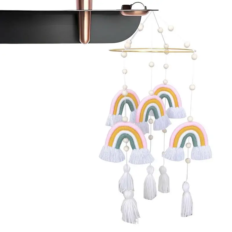 

Baby Rattles Crib Bed Bell Dream Catcher Wall Hanging Decor Rainbow Tassel Cute Nursery Bedroom Decoration Dreamcatcher