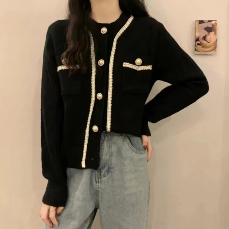 Женский трикотажный топ универсальный кардиган в классическом французском