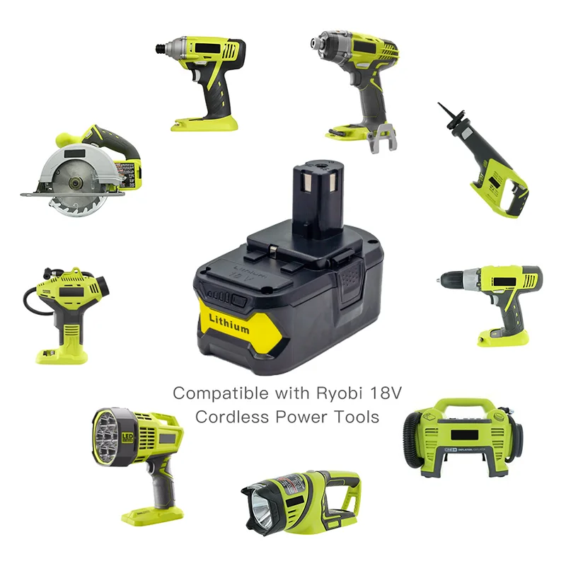 Сменный аккумулятор для Ryobi P102 P103 P104 P105 P107 P100 RB18L50 RB18L40 Бесконтактный