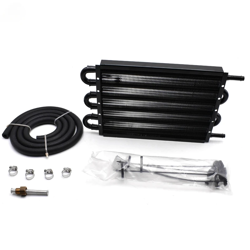 

8 Rows Ultra Cool Universal Automatic Transmission Oil Cooler Black Oil Cooler Kit