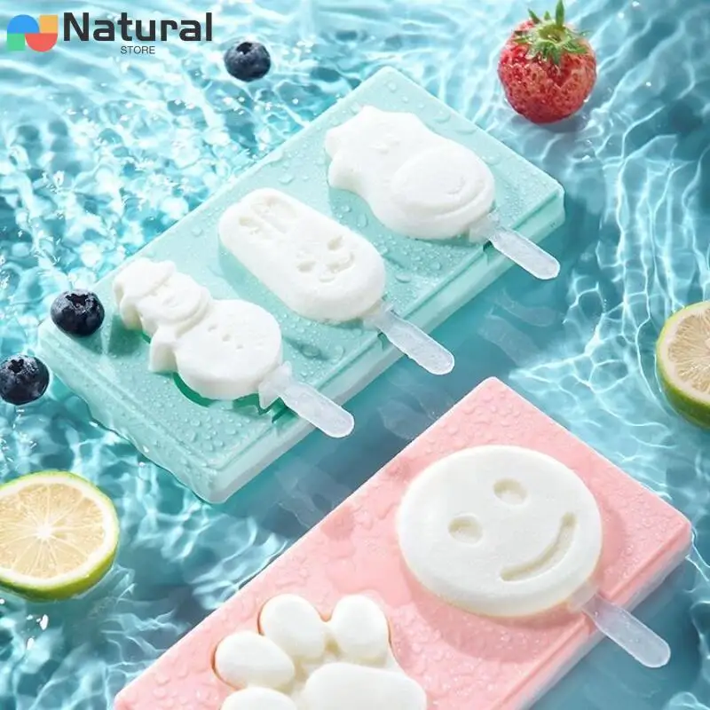

Силиконовая форма для мороженого с крышкой и палочками, форма «сделай сам» для фруктов и животных, Высококачественная форма для выпечки, кухонный инструмент