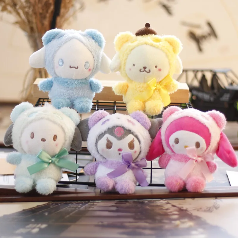 

New Sanrio Cartoon Kawaii My Melody Kuromi Cinnamoroll Kt Cat Purin Dog Plush Toy Anime Stuffed Cute Plushie Pendant Doll Toys