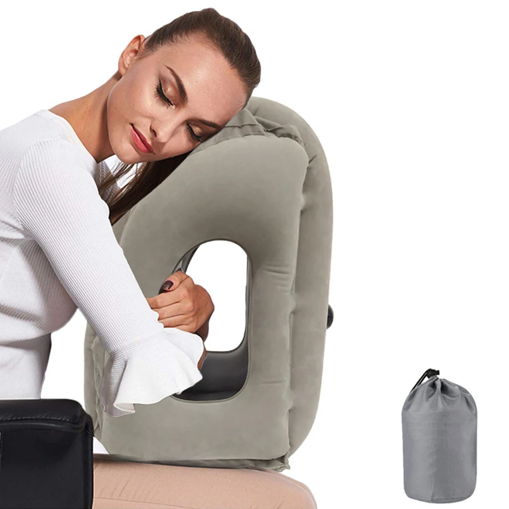 

Inflatable Travel Pillow for Car Office for Avoid Neck and Shoulder Pain Multifunctional Inflatable Pillows Portable PVC Flocked