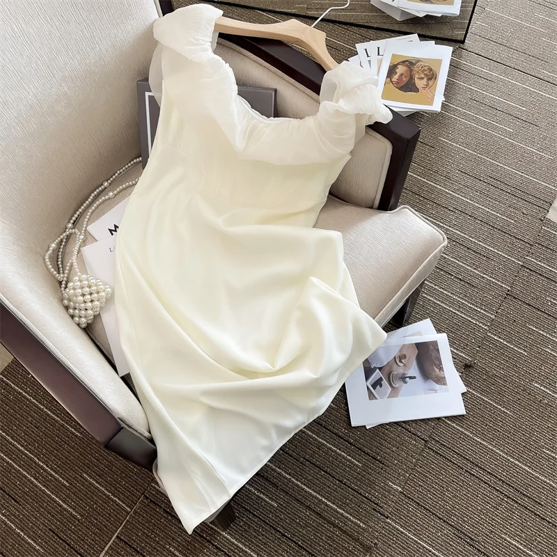 

Женское платье с открытыми плечами и открытой спиной, Белое Облегающее платье без бретелек с открытыми плечами и открытой спиной в форме об...