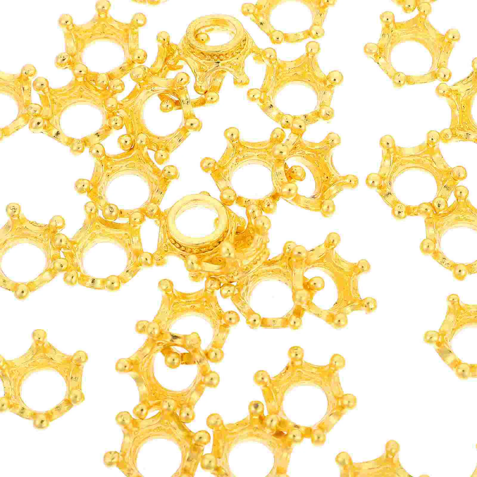 

60 Pcs Crown Accessories Necklace DIY Jewelry Crowns Charms Key Adorable Pendant Supplies Alloy Crowns-Design