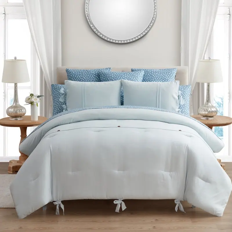 

Serena 10-Piece Light Blue Solid Bed in a Bag,