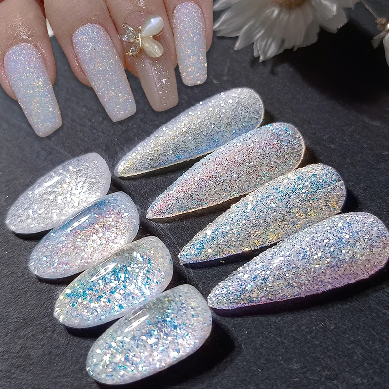 Nail Glitter Powder Shinning Pigment Dust Pink White Nail Pigment DIY Accessories Manicure Sugar Effect Dust Nail Art Decoration images - 6