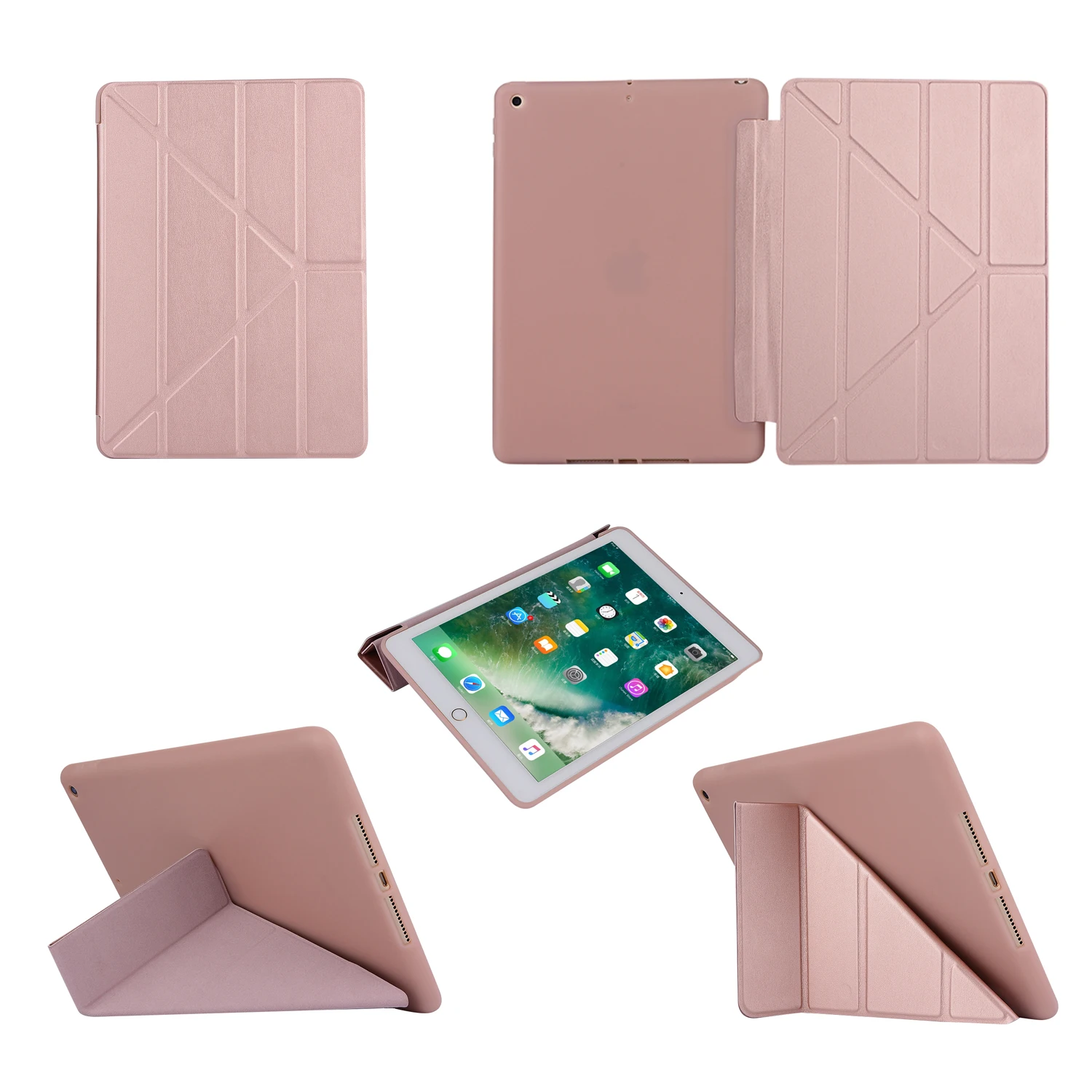

New Soft TPU Smart Maginetic Fold Shell Cover Hard Case Full Protector For Apple iPad Air 1 9.7" iPad 5 A1474 A1475 A1476 Tablet