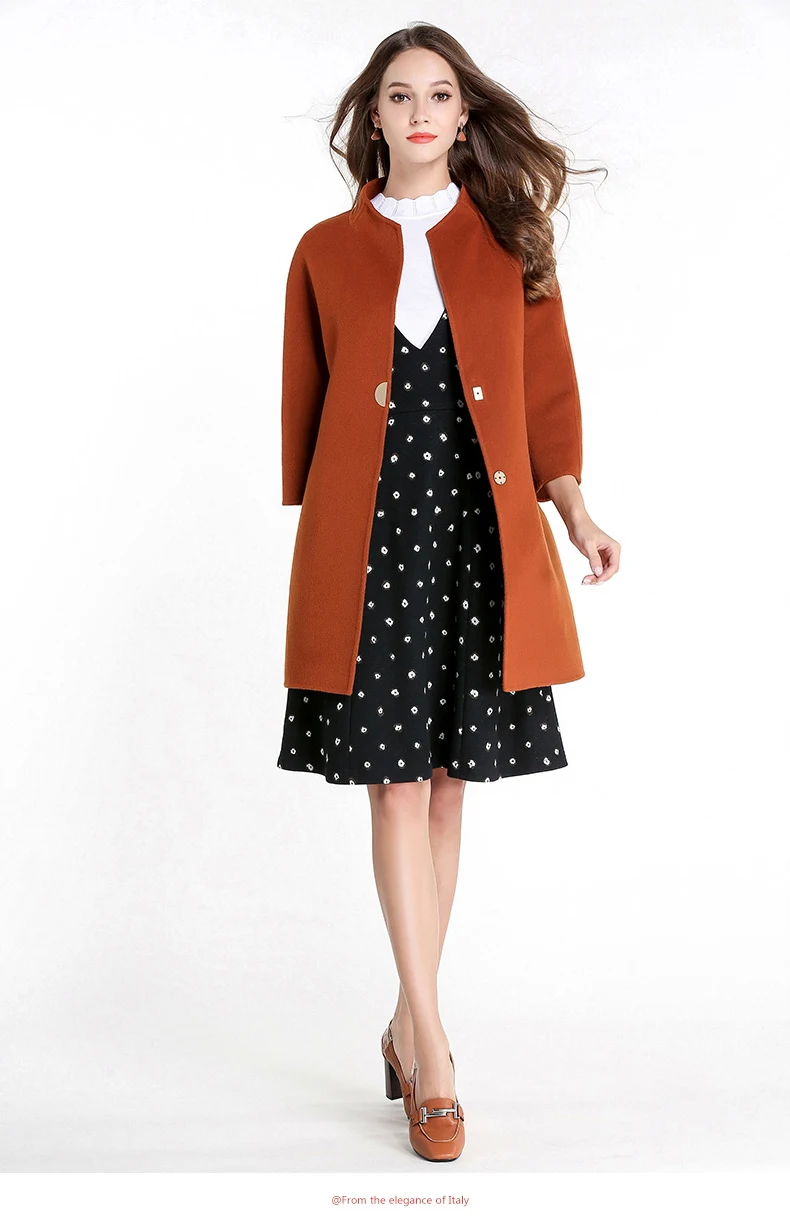 

Женское шерстяное пальто средней длины, в Корейском стиле