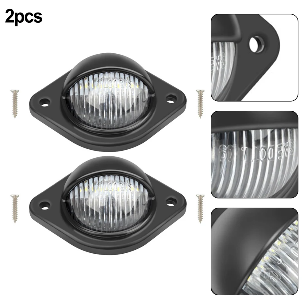 

License Plate Lights Car Light Car Accessories White Bulbs 2PCS 3 LED Car License License Plate Lights Step Lamp