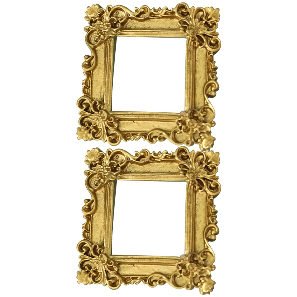 

Frame Miniature Photo Mini Picture House Resin Frames Vintage Accessories Ornament Compact Case Shell Supplies Furniture Diy