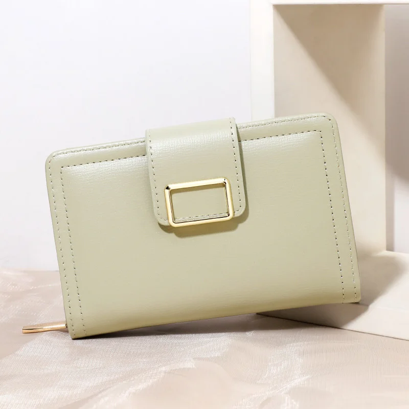 

New Multi Functional Solid Color PU Women's Wallet Classic 2-fold Purse Party Fashion Lady Clutch Bag 2023