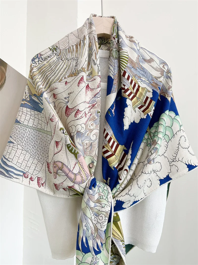 Шелк из шерсти Animapolis женский шарф пашмины скрученный вручную зимние аксессуары