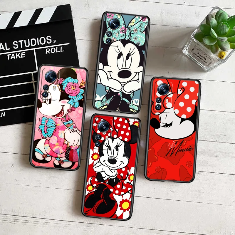 

Disney Minnie Mouse Black Phone Case For Xiaomi Mi 13 12 Lite 12T Pro 12X 12S 11 11T 11i 10T 10 9 Ultra 5G
