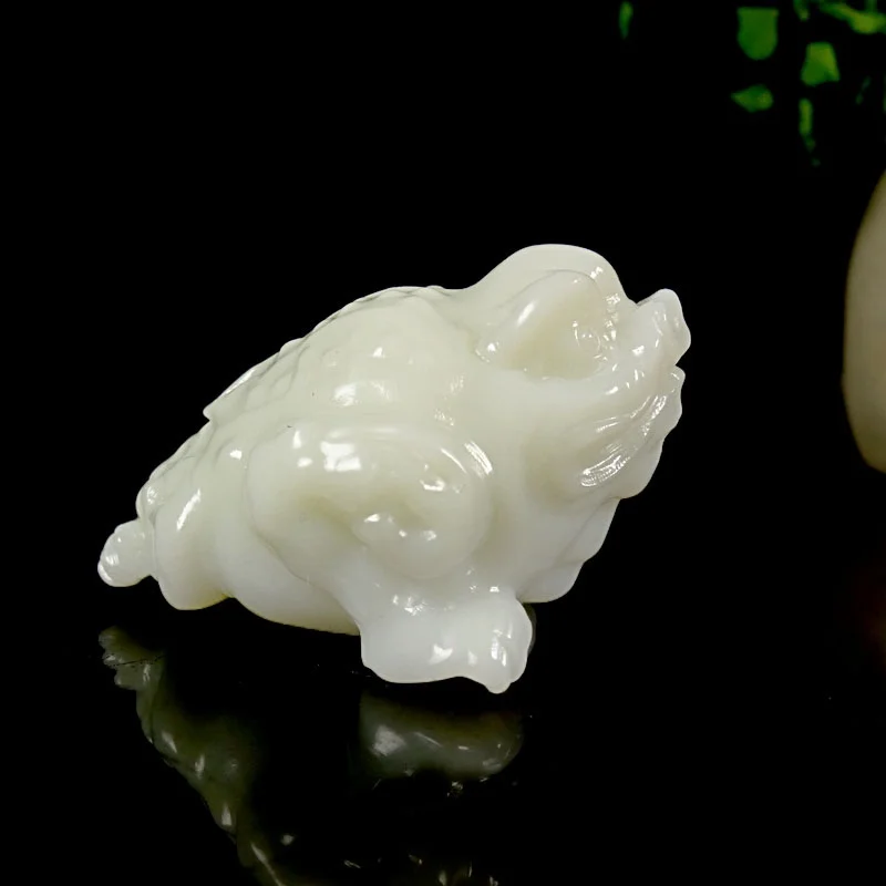 Hot Selling Natural Hand-carve White Jade Golden Toad Necklace Pendant Fashio Jewelry Accessories Men Women Luck Gifts1D