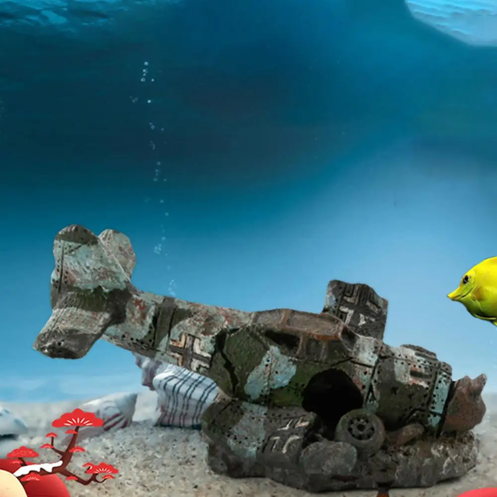 

Artificial Simulation Aircraft Ornament Resin Crafts Fish Tank Aquarium Landscaping Decoration Accessories