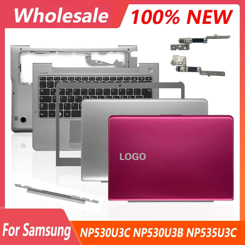 

NEW For Samsung NP530U3C NP530U3B NP535U3C NP535U3B LCD Back Cover/Front Bezel/Hinges/Hinge Cover/Palmrest/Bottom Case Silver