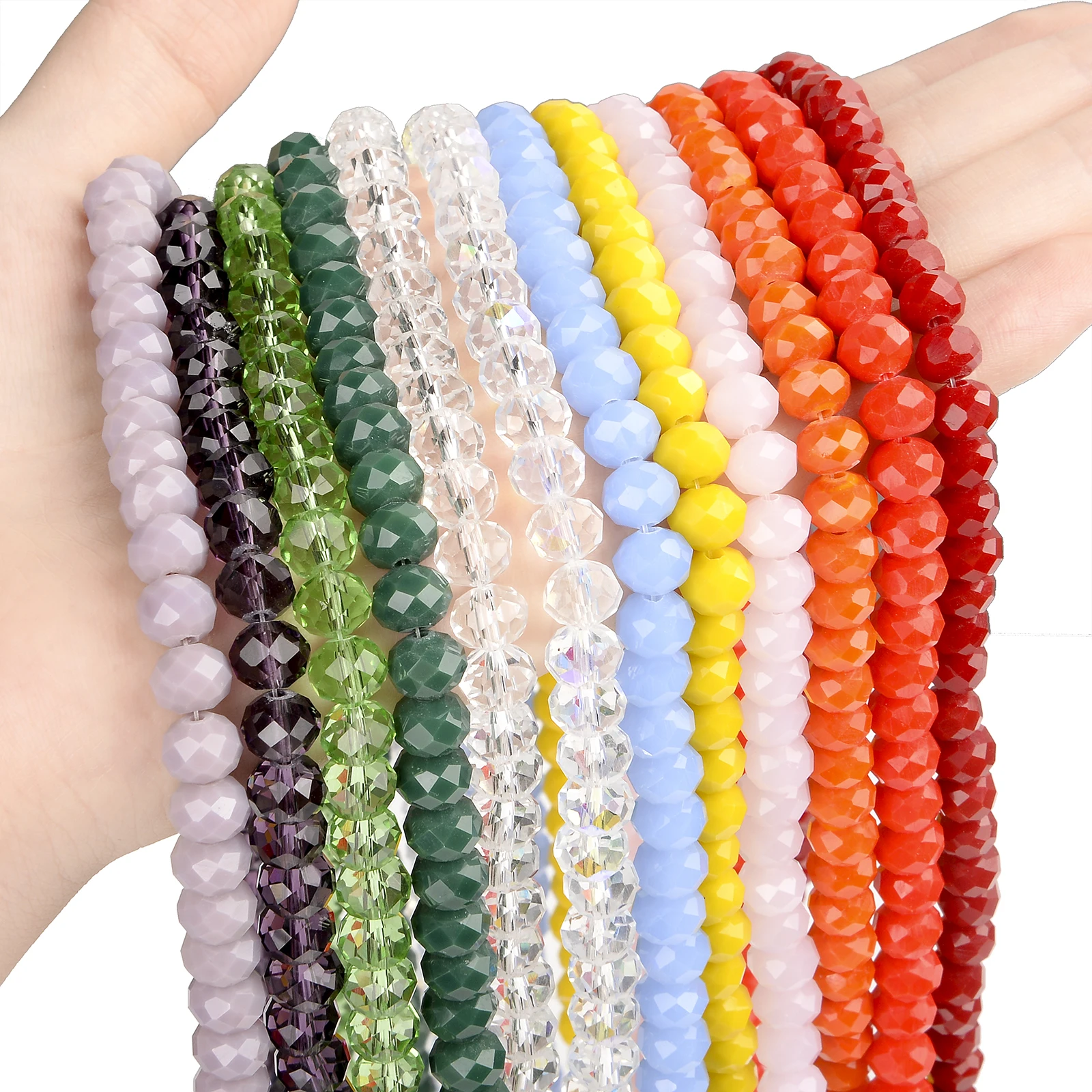 68 шт. 8X6 мм граненые хрустальные стеклянные бусины Радуга свободная