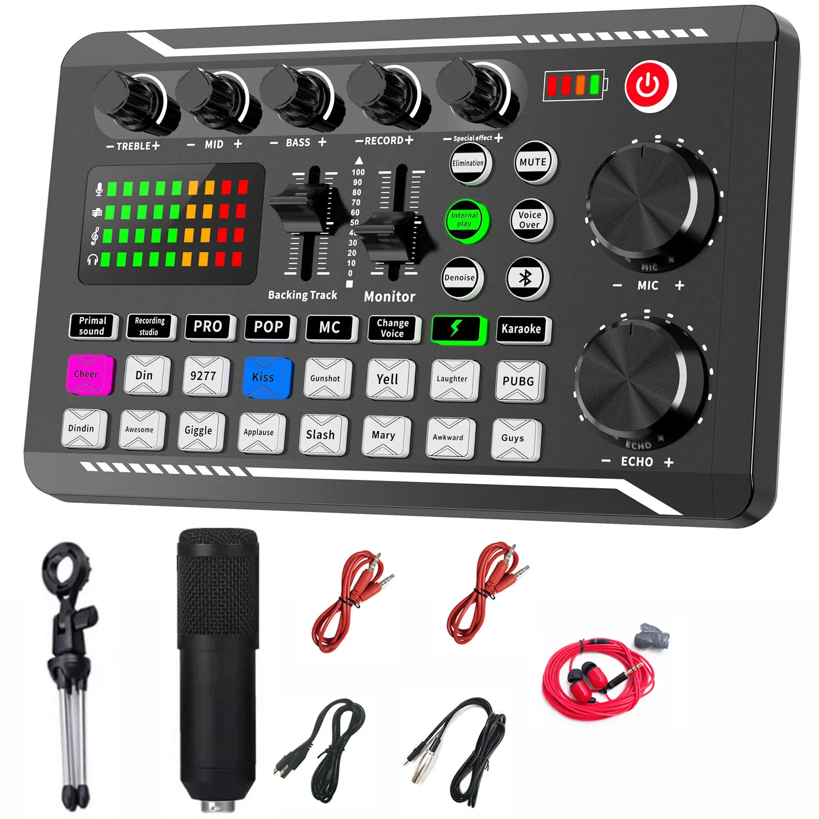 

Sound Card Kit For Live Streaming English Version Streaming Equipment Bundle For Streaming/Gaming/Podcasting