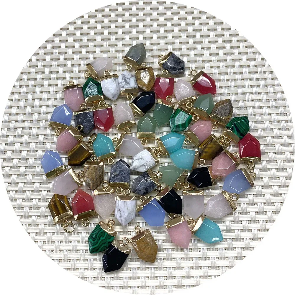 Секция из натурального камня зеленый кулон Dongling 11x20 мм в форме пули плоская