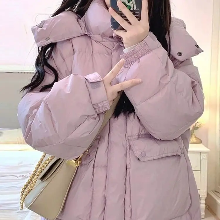 Женский пуховик для старшеклассников новинка 2024 маленькая утолщенная милая