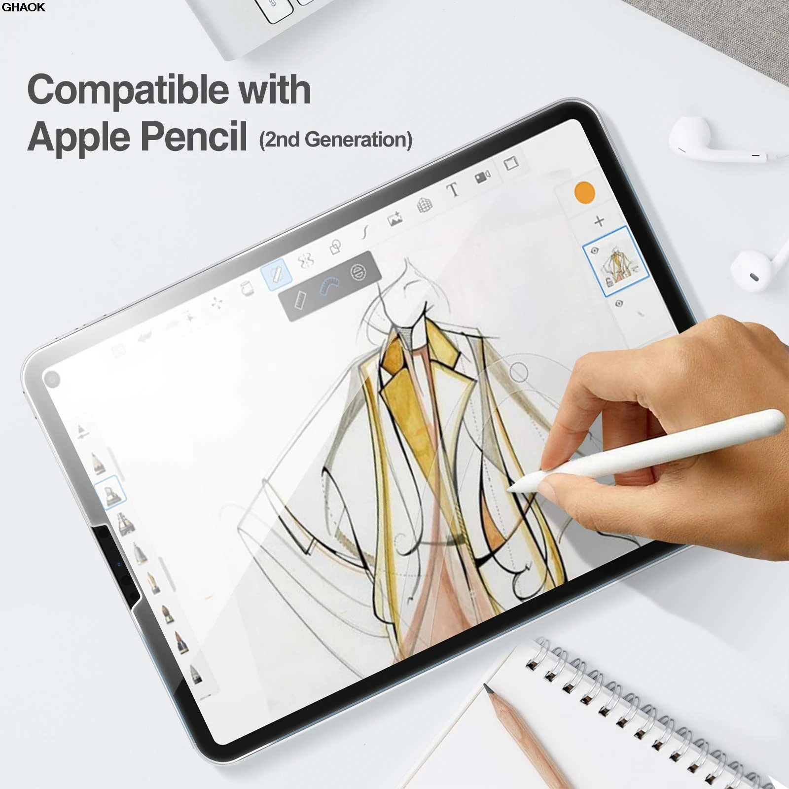 Защитная пленка для экрана для Apple iPad Air Pro 11 дюймов 2024 9,7 10,2 10,5 10,9 4, 5, 6, 7, 8, 9, 10, 11-го поколения, пленка из закаленного стекла (art.: 3920d299b4ced) - 3920d299b4ced
