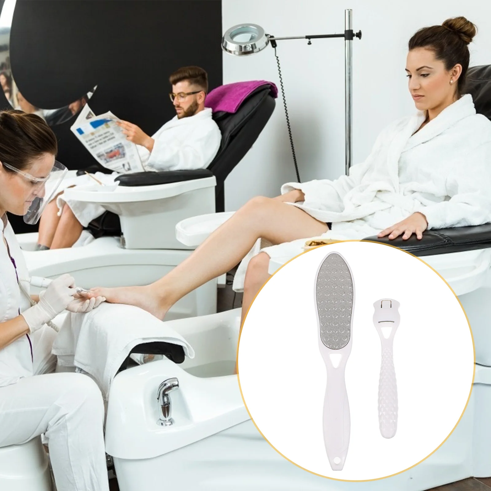 

1 Set Pedicure Kit Foot File Foot Scraper Stainless Steel Hard Skin Remover Set