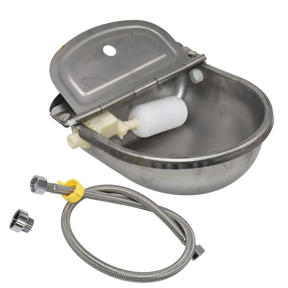 

Cow Drinking Bowl Stainless Steel Automatic Float Water Outlet Cup Goat Drinker For Pig/Cattle/Sheep/Horse/Dog With Tube