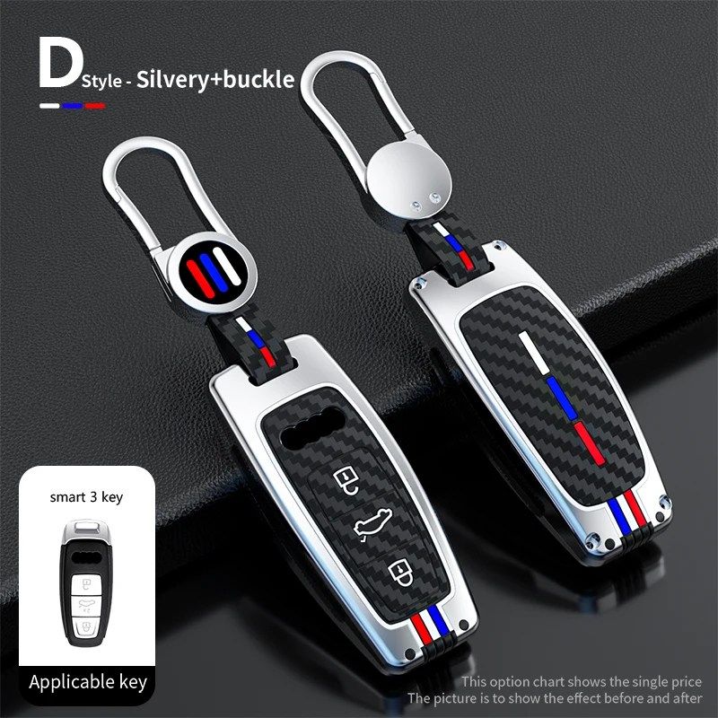

Car Key Case Cover Key Bag For Audi A1 A3 8v A4 B9 A5 A6 C8 Q3 Q5 Q7 TT Keychain Accessories Car-styling Auto Holder Shell