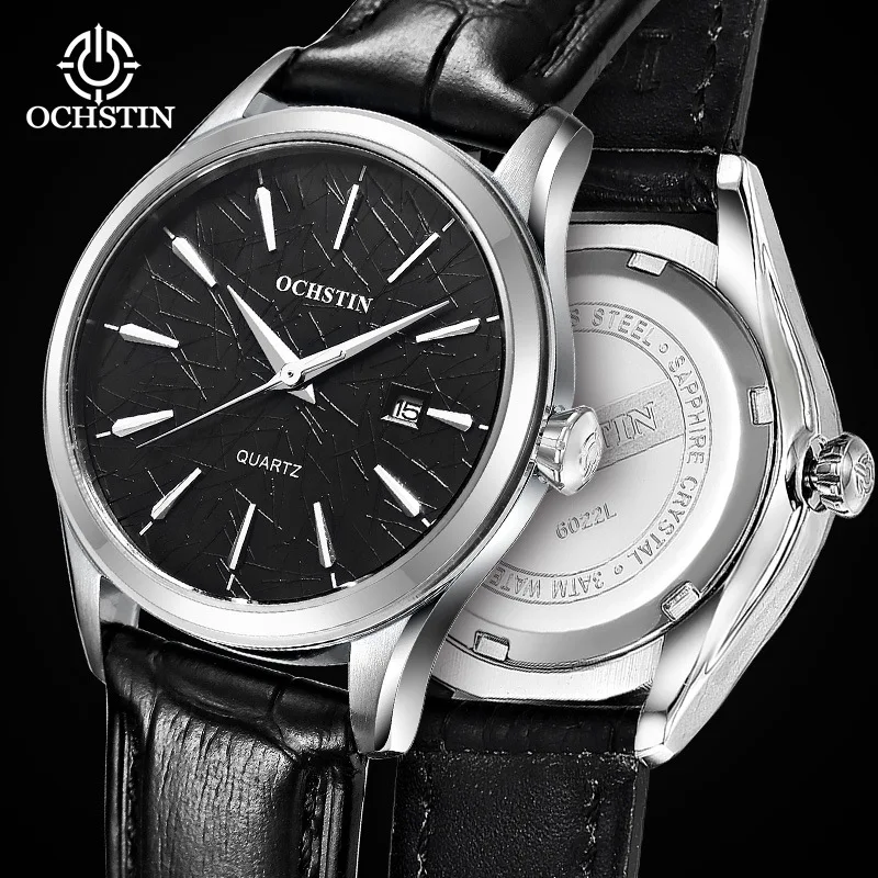 

Genuine Augustden New Automatic Quartz Watch Genuine Leather Sapphire Watrproof Watch Fashion Trendy Casual Watch