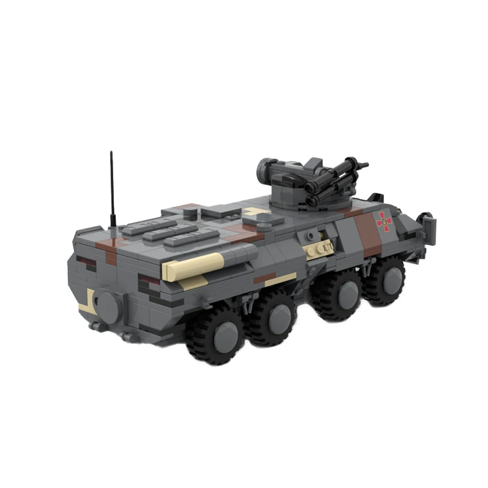 Строительный блок MOC Военная серия армейский армированный грузовик сборка