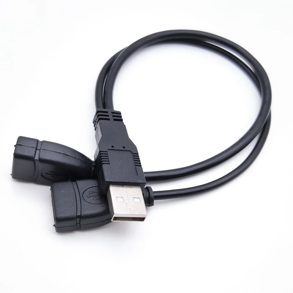 Фото Кабель USB 2.0 A Y-образный, 1 шт., 1 штекер на 2 гнезда USB, адаптер питания, удлинитель для зарядки, кабель-разветвитель №3