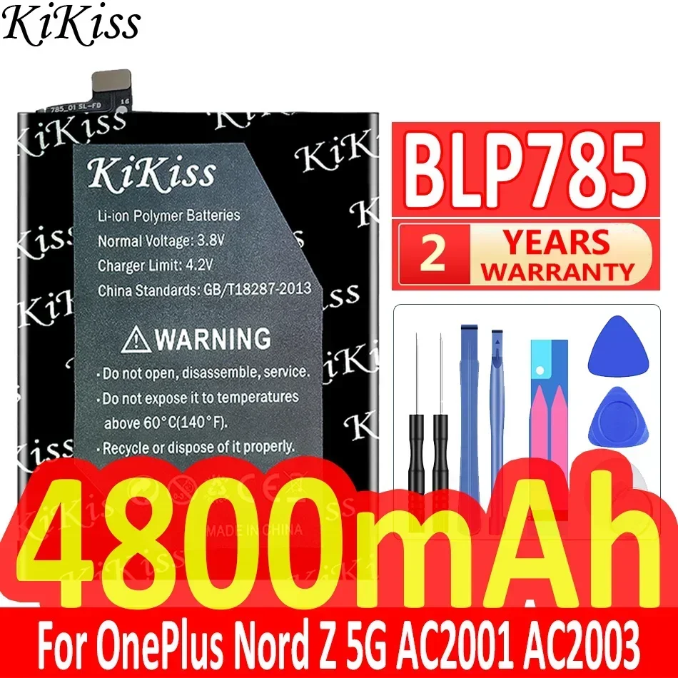 Мощный аккумулятор KiKiss 4800 мАч/5800 мАч для OnePlus Nord Z/N10/2 5G AC2001 AC2003 One Plus 1+ 9/10 Pro 9Pro