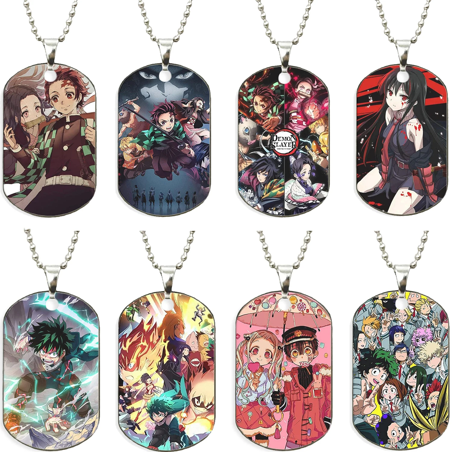 

Anime My Hero Academia Dog Tag Necklace Pendant Personalized Stainless Steel Dog Tags Pendant Chain for Women Men Best Gifts