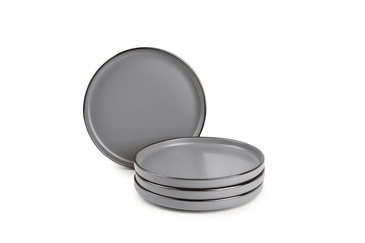 

Dinnerware Gray Ava Stoneware Dinner Round Plates, 4 Pack