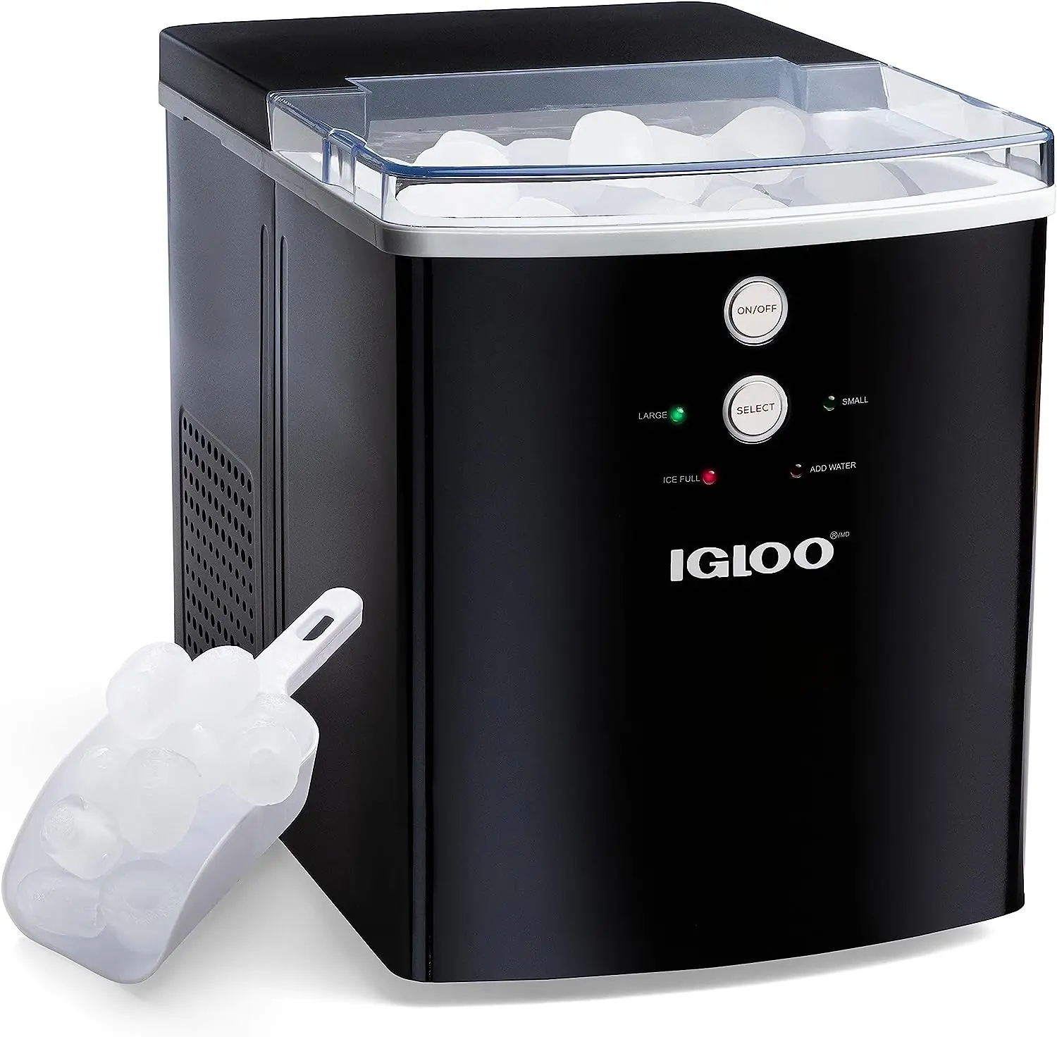 

Automatic Portable Countertop Ice Maker Machine, 33 Pounds in 24 Hours, 9 Ice Cubes Ready in 7 Minutes, with Ice Scoop and Bask