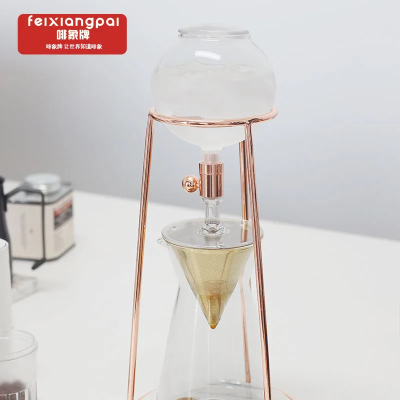 

gota de hielo hecha a mano de vidrio, olla de extracción transparente, cafetera tipo goteo, juego de electrodomésticos de café